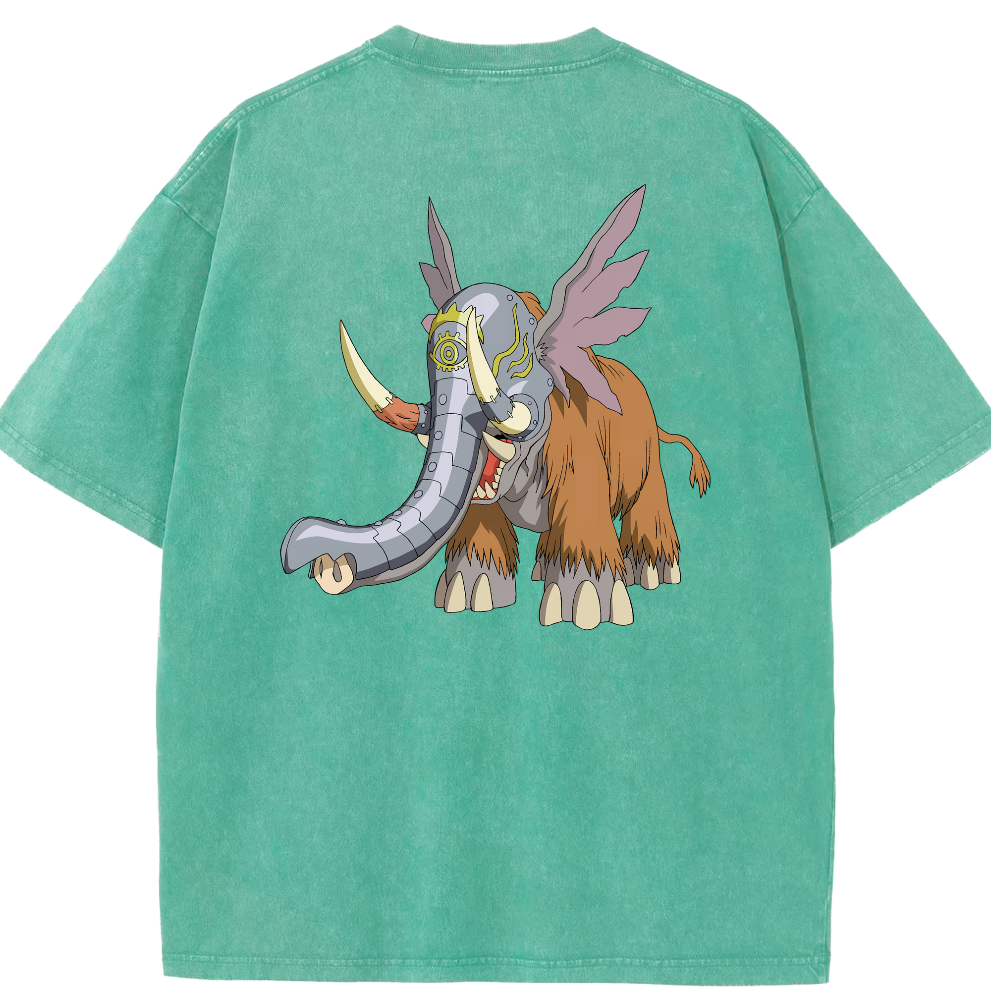 （画像用） Digimon デジタルモンスター/デジモン 綿100% ヴィンテージ風 半袖Tシャツ（背面プリント）